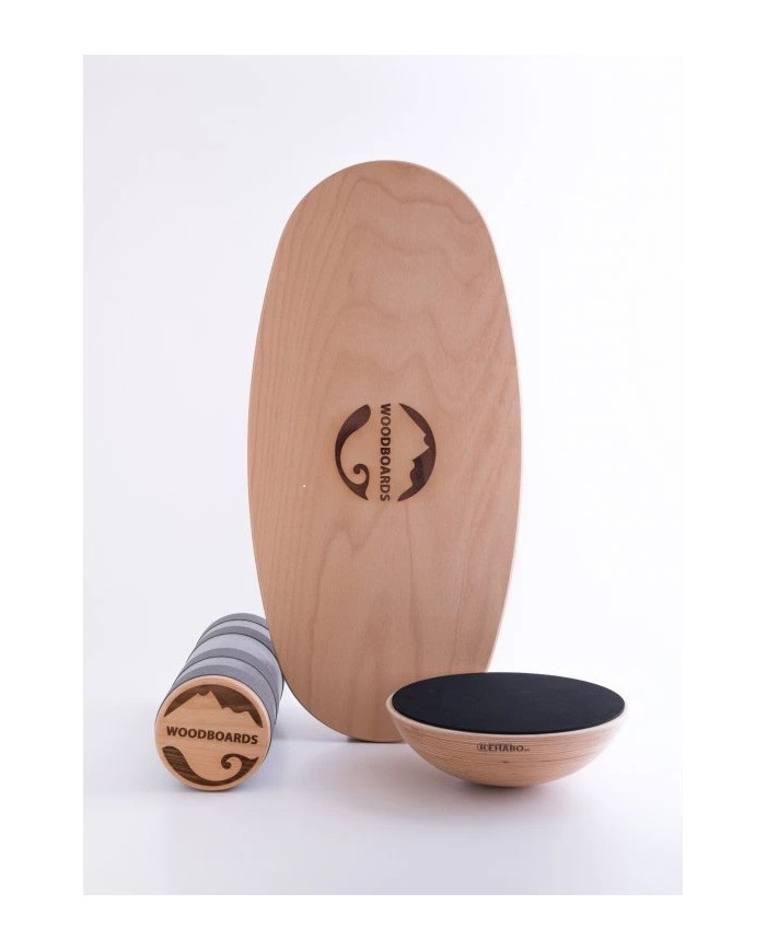 SET - Balančná doska WOODBOARDS ORIGINAL KOMPLET + REHABO 360 samostane