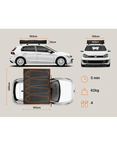 Tentbox LITE XL strešni šotor