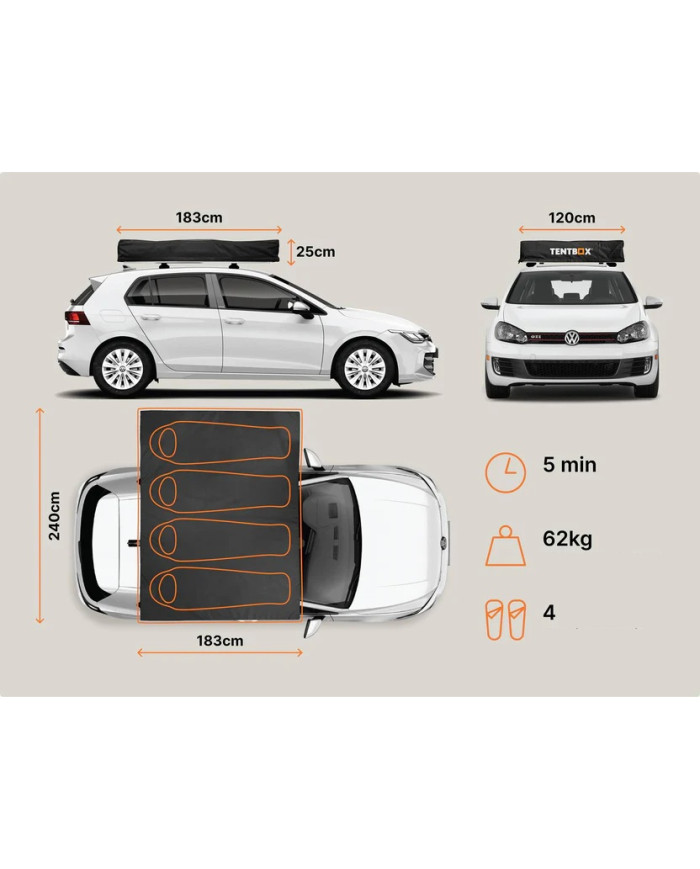 Tentbox LITE XL roof tent