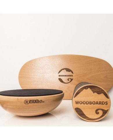 SET - Balance board WOODBOARDS ORIGINAL KOMPLET + REHABO 360 posebej