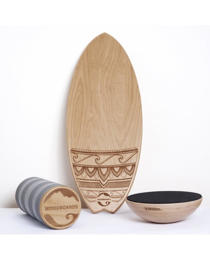 SET - Balance board WOODBOARDS SURF COMPLETE + REHAB 360 separately